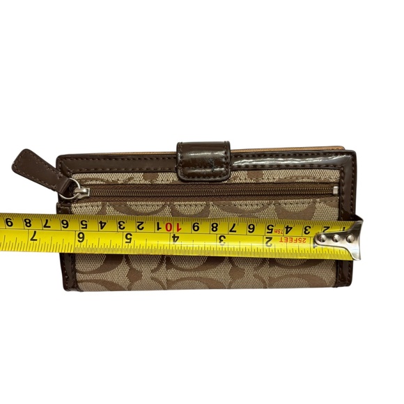 Coach y2k signature brown cc slim turnlock wallet - Picture 4 of 5